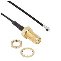 Amphenol RF 336313-14-0300 RF Cable Assemblies SMA BH Jk-AMC Plg 1.37mm cable, 300 mm