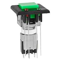 NKK Switches EB2065-F-J33ACF Pushbutton Switches ON-ON GREEN CAP BLK BZL YLW/GRN LEDS 3A