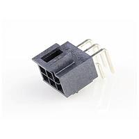 Molex 105314-1606 Headers & Wire Housings NANOFIT HDR RA DLR 6CKT 30AU BLK
