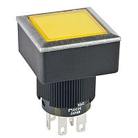 NKK Switches YB215CWSKW01-N-EB/CUL Pushbutton Switches Sqre Actr, IP65,CUL Non-illm Ylw-Wht Cap