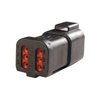 DEUTSCH - TE Connectivity DT04-6P-E005 6-Way 6P DT RECP ASM, BLACK, END CAP