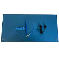 Chip Quik CQ-ESD-MAT-1x2 ESD Mats 1 x 2 foot ESD Mat 2mm/0.079" thick, Light Blue, 2 buttons, wrist strap, ground cord