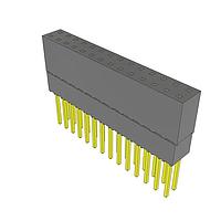 Samtec ESQ-114-24-G-D Sockets Elevated Socket Strip, 0.100" Pitch