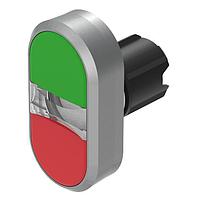 EAO 45-2K31.36T0.000 Switch Actuators Double pushbutton actuator illuminated green-red lenses level with front ring momentary front metal housing plastic