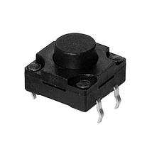 Same Sky (formerly CUI Devices) TS15-1212-50-BK-160-SCR-D Tactile Switch 12 x 12 mm 5 mm 160 gf Black Short Crimped Through Hole SPST