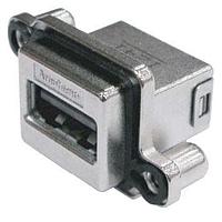 Amphenol Commercial Products MUSBR-3593-30 USB Type A Connectors MUSBR Rugged USB 3.0 Connector, IP67, Type A Receptacle, Vertical, Pcb Tail, #4-40 UNC Thread, No Dust Cover