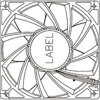 Delta Electronics, Inc. PFC1448HEE79 Axial DC Axial Fan, 140x140x38mm, 48VDC, 293.25CFM, 52.8W, 70dBA, Ball, Wire, Tach/PWM