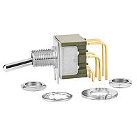 NKK Switches M2022SS1G45 Toggle Switches ON-ON .413 BAT 1/4" BUSHING VERTICAL PC