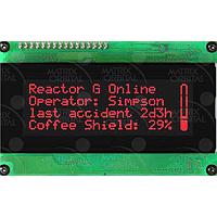 Matrix Orbital LCD2041-R-V LCD Character Display Modules 20x4 Red Txt Blk B/G Ext.Volt No Key LCD