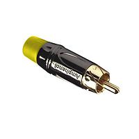 Amphenol Audio ACPL-CYL Cable Mount RCA PLG BLK Chromate Yellow Flex Grommet