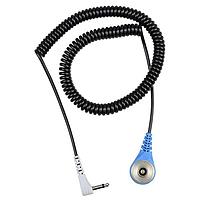 Desco 19907 Wrist Band COIL CORD, DUAL-WIRE, MAGSNAP 360, 12', BLUE, GREY PLUG