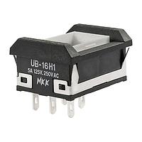 NKK Switches UB16NBKW015C Pushbutton Switches RECT W/BARIER ON-ON RED LED SLDR NO CAP