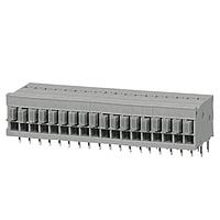 Same Sky (formerly CUI Devices) TBL009-254-18GY-2GY Fixed Terminal Blocks Terminal block, screwless, 2.54, Horizontal, 18, Gray w Gray Button