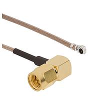 Amphenol RF 095-902-513-050 RF Cable Assemblies SMA RA Plg to AMC Plg RG-178 50mm