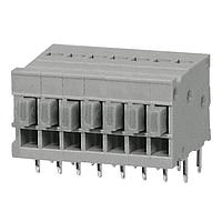 Same Sky (formerly CUI Devices) TBL009-254-07GY-2GY Fixed Terminal Blocks Terminal block, screwless, 2.54, Horizontal, 7, Gray w Gray Button