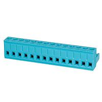 Same Sky (formerly CUI Devices) TBP01P1-508-14BE Plugs Terminal block, pluggable, 5.08 , plug, 14 pole, slotted screw, blue