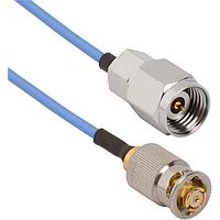 Amphenol SV Microwave FQSMP-047-MS24-060 RF Cable Assemblies SMP F QB to 2.4mm STR M 6"Cable