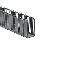 HellermannTyton 184-24001 High Density Slotted Wall Wiring Duct High Density Slotted Wall Wiring Duct, 2" x 4", Adhesive, PVC, Gray, 30ft/Box