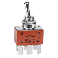 NKK Switches S21F Medium capacity standard size toggles DPST ON-OFF MED CAP QUICK CONNECT