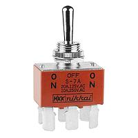 NKK Switches S7F Medium capacity standard size toggles ON-OFF-ON DPDT QUICK CONNECT