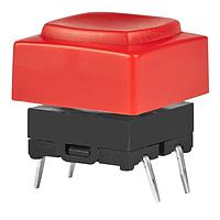 NKK Switches JB15KP-4CC Tactile Switches OFF-(ON) PC MOUNT RED BUTTON/RED FRAME