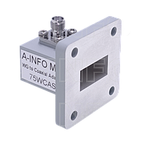 A-INFOMW 75WCAS Right Angle Rectangular Waveguide to Coaxial Adapter (10-15GHz, WR75 to SMA Female)