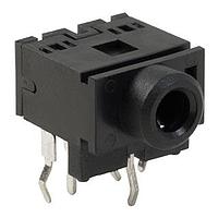 Same Sky (formerly CUI Devices) SJ1-3555NG-BE Phone Connectors audio jack, 3.5 mm, rt, stereo, through hole, 2 switches, isolated ground, blue