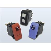 Carling Technologies V4DAB60B-AKC00-000 Sealed Rocker Switch SPST ON-ON 20A 12V .25 TAB GRN LENS