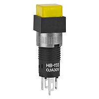 NKK Switches HB15SKW01-5D-DB Subminiature SPDT ON-(ON) SQR AMB