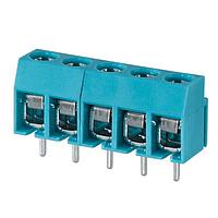 Same Sky (formerly CUI Devices) TB003-500-P05BE Fixed Terminal Blocks Terminal block, screw type, 5.00 , horizontal, 5 poles, CUI Blue, Philip's head screw, PCB mount