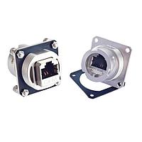 Amphenol CONEC 17-150214 Modular RJ45 CAT.6A JCK RCPT W/FLNG NCKL PLT