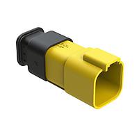 Amphenol SINE Systems AT04-6P-SR02YEL Receptacle 6 Position, Receptacle, Pin, SR02 Strain Relief (Reduced Diameter Seal), Yellow Body