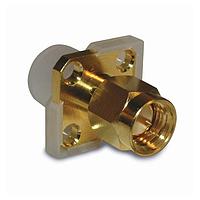 Amphenol RF 132164 Connectors SMA PANEL MNT PLUG 4 HOLE/TAB POST