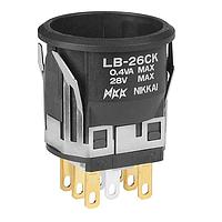 NKK Switches LB26CKG01 Pushbutton Switches DPDT ON-ON BLACK ROUND BODY ONLY