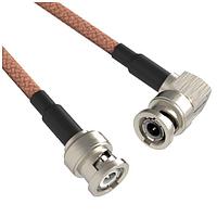 Amphenol RF 095-850-253M100 RF Cable Assemblies BNC Straight Plug to BNC Right Angle Plug RG-142 50 Ohm 1 Meter (39.37 Inches)