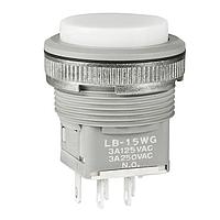 NKK Switches LB15WGW01-BJ Pushbutton Switches SPDT ON-(ON) WHT Ag PNL SEAL GRY HOUSING
