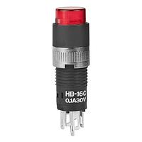 NKK Switches HB16CKW01-5C-CB Subminiature SPDT ON-ON RND RED LED/RED-WHT CAP