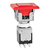 NKK Switches EB2061-C-J21C Light Touch Switches ON(ON) RED CAP/BEZEL SNAP-IN 3A SLDER LUG