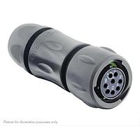 Eaton Souriau-Sunbank UTSX6JC12E8SY Plugs Plug, with cable gland backshell, with 8 female solder contacts, IP68/69K in unmated conditions, keying Y