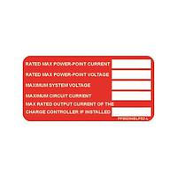 Panduit PPS0204BLPS2-L Rated Max Power-Point Current Solar Label, 2.00" H x 4.00" W, 'Rated M