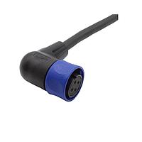 Bulgin PXP4002/005/03S Sensor Cables / Actuator Cables Pre-wired Flex Cable Connector - Right Angle - 5m - 3 Contacts - Socket