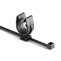 HellermannTyton 156-01818 Standard Cable Ties MOC Clip, 16 mm, Unassembled to T50R Tie, PA66HIRHSUV, Black, 2000/ctn
