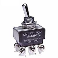 NKK Switches S429T Medium capacity standard size toggles DPDT ON-OFF-(ON) SCREW LUG