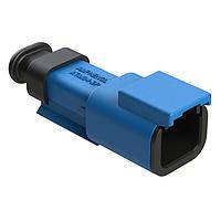 Amphenol SINE Systems ATM04-2P-SR01BL Connectors 2-way Receptacle, Female, with Strain Relief End Cap, Blue Body