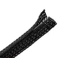 HellermannTyton 170-03137 Split Braided Sleeving, Split Wrap, 1.25" Dia, PET, Black, 250 ft/bulk reel
