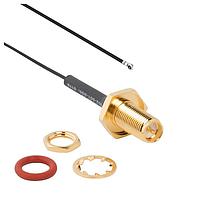 Amphenol RF 095-902-501-100 RF Cable Assemblies RP SMA Bkhd Jck to AMC4 Plg 100mm