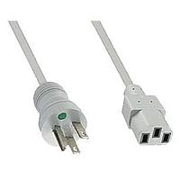 Qualtek Electronics 233056-06 AC Power Hospital Grade Cord 10' GRAY/GRAY PLUG 3 X 16 AWG HOSP