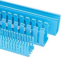 HellermannTyton 184-05568 Wire Ducting & Raceways High-Density Slotted-Wall Wiring Duct, 1" x 3", Non-Adhesive, PVC, Intrinsic Blue, 120 ft/ctn