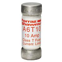 Mersen A6T10 Fast Acting Class T Fuses Fuse,Class T,Fast Acting,200kA AC,100kA DC,600VAC/300VDC,10A
