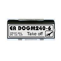 DISPLAY VISIONS EA DOGM240S-6 LED Backlighting 240x64, UC1611s black&white negative